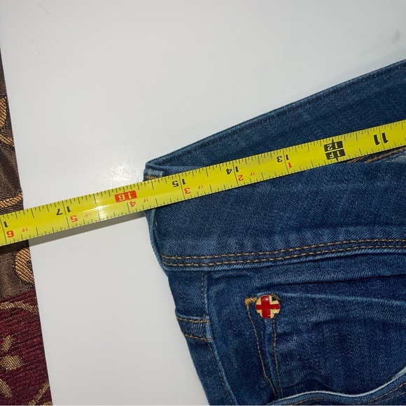 Hudson Straight Leg Flap Pocket Ankle Jeans Cropped Blue 29 - Picture 16 of 17